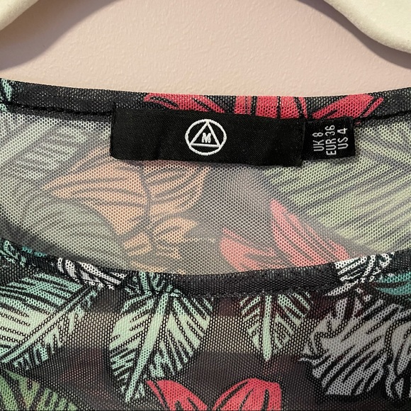 Missguided Tropical Print Mesh Body-Con Dress - Picture 8 of 9